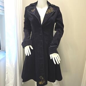 Doctor Who BBC Hot Topic Exclusive Long‎ Corduroy Coat Small TARDIS Print